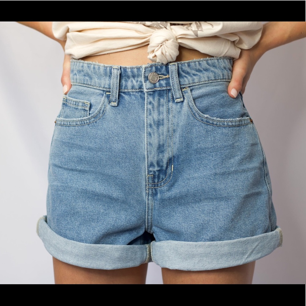 Cello high rise mom shorts